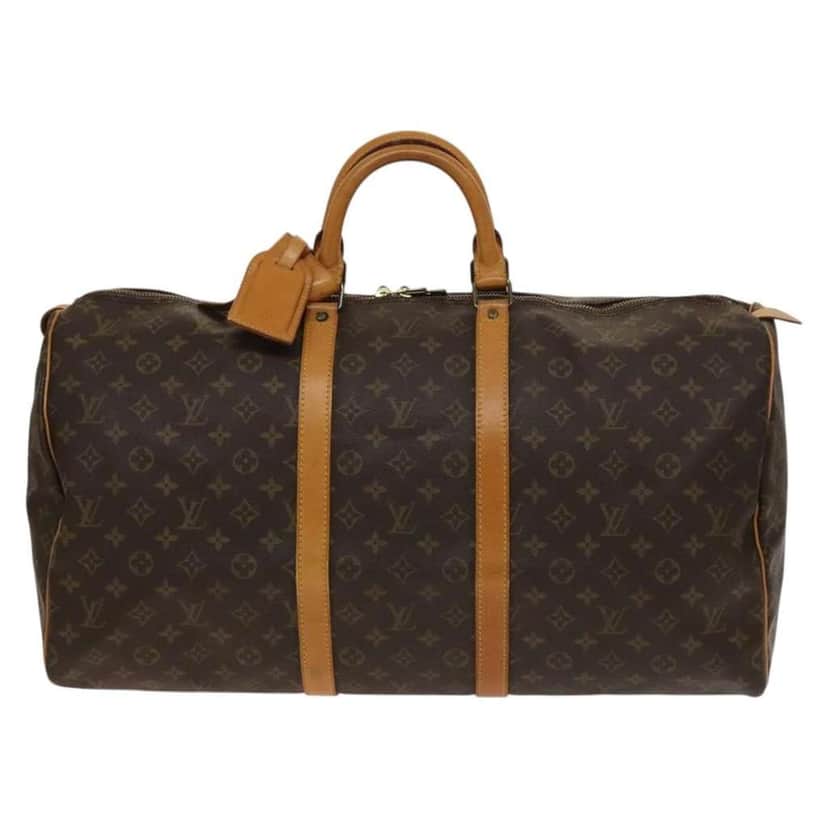 Louis Vuitton Keepall Bag Brown Canvas Fair condition - Front View