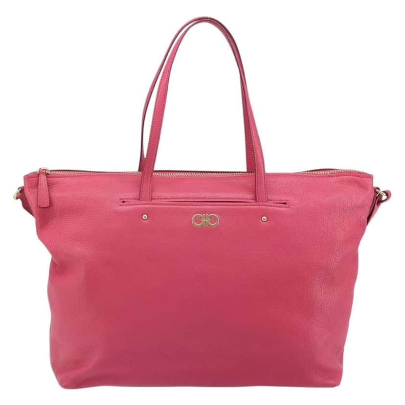 Salvatore Ferragamo Gancini Tote Pink Leather Good condition - Front View