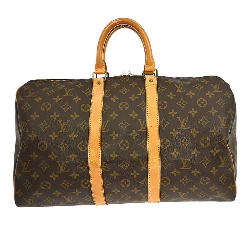 Louis Vuitton Keepall Bag Brown Canvas Fair condition - Front View