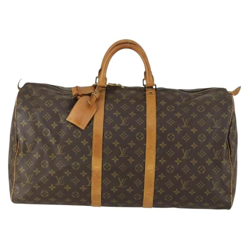 Louis Vuitton Keepall Bag Brown Canvas Fair condition - Front View