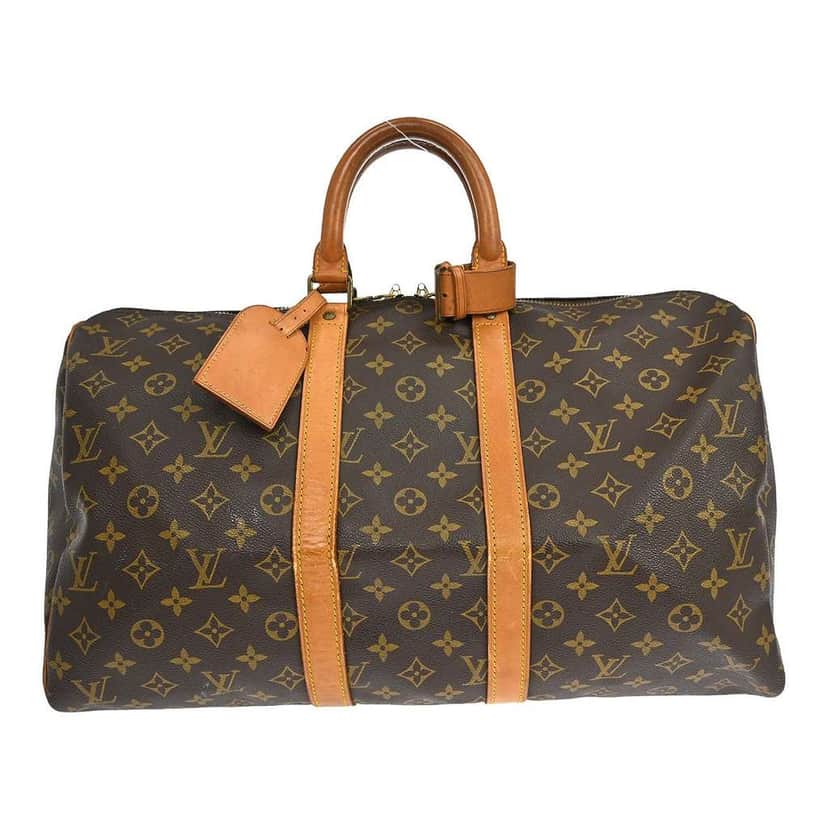 Louis Vuitton Keepall Bag Brown Canvas Good condition - Front View
