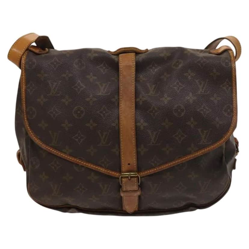 Louis Vuitton Saumur Handbag Brown Canvas Fair condition - Front View