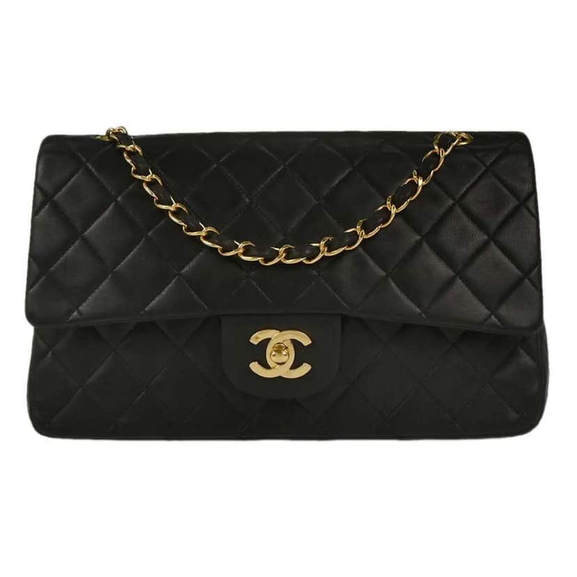 Chanel Timeless - Classic Double Flap Bag Black Leather Good condition - Front View