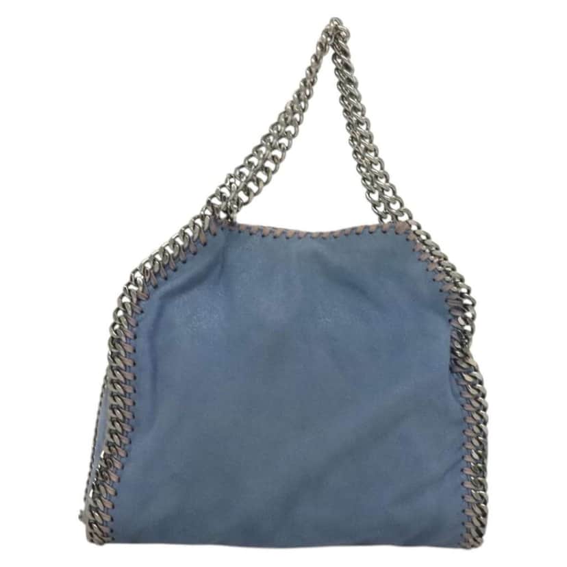 Stella Mccartney Falabella Fold Over Crossbody Bag Blue Suede Good condition - Front View