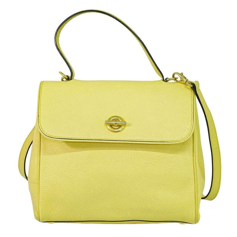 Celine Vintage Shoulder Bag Yellow Leather Good condition - Front View