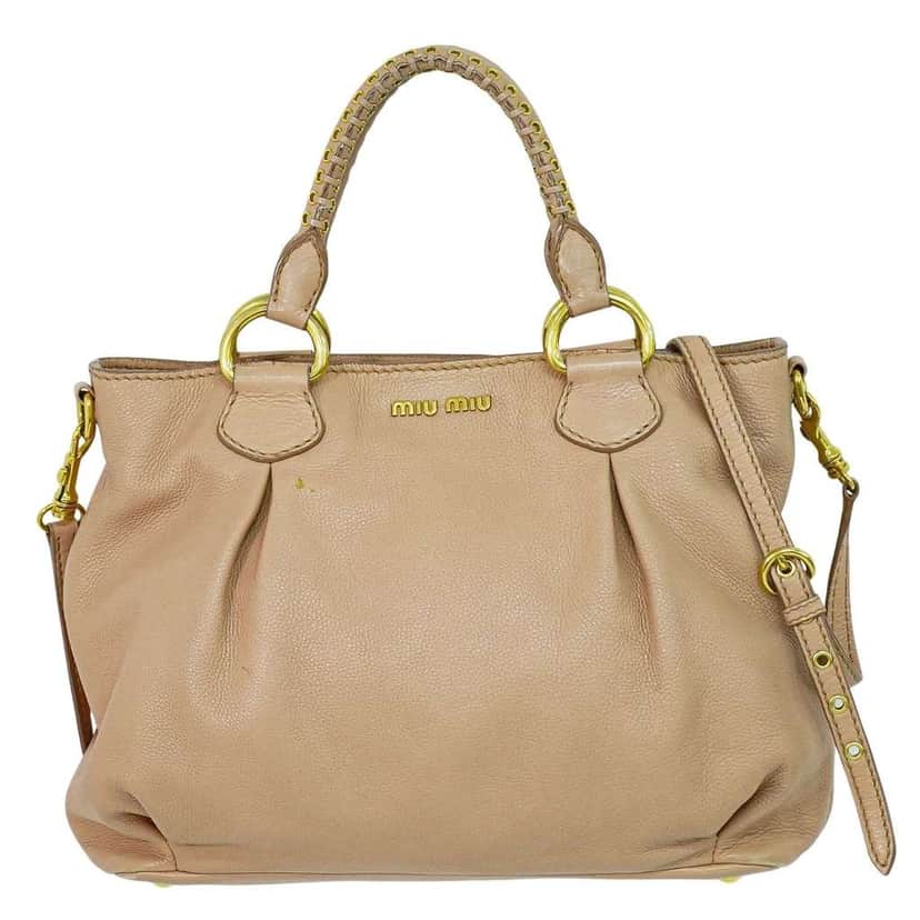 Miu Miu Vintage Tote bag Pink Leather Good condition - Front View