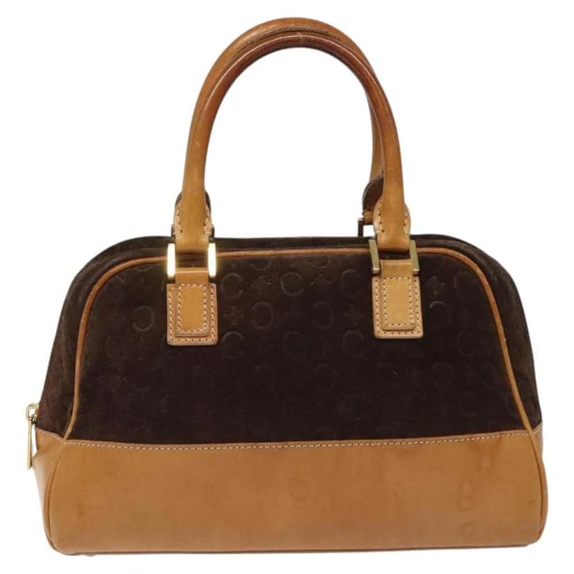 Celine C Macadam Handbag Brown Suede Fair condition - Front View