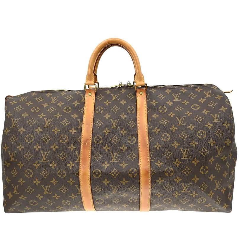 Louis Vuitton Keepall Bag Brown Canvas Fair condition - Front View