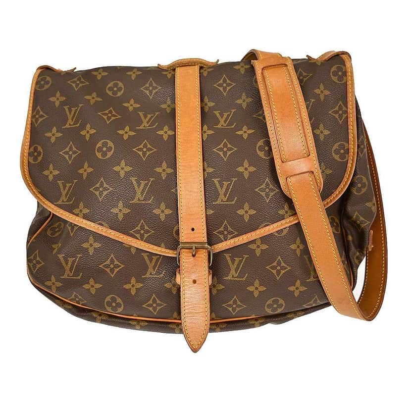 Louis Vuitton Saumur Handbag Brown Canvas Good condition - Front View