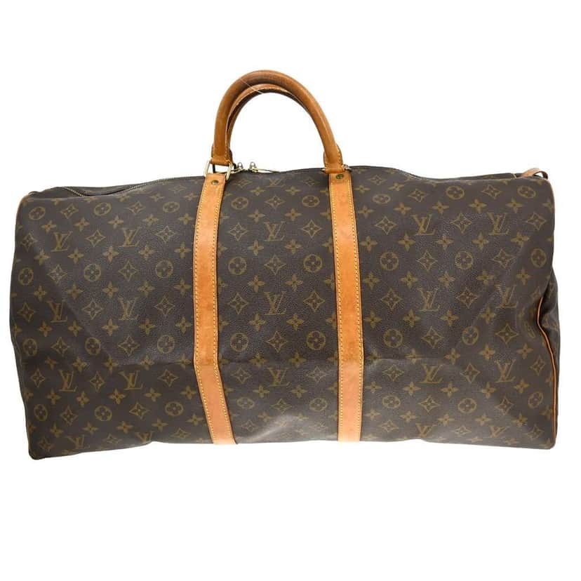 Louis Vuitton Keepall Bag Brown Canvas Fair condition - Front View