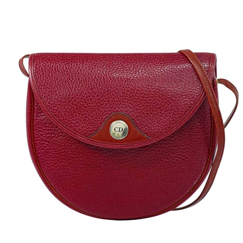 Christian Dior Vintage Shoulder Bag Red Leather Good condition - Front View