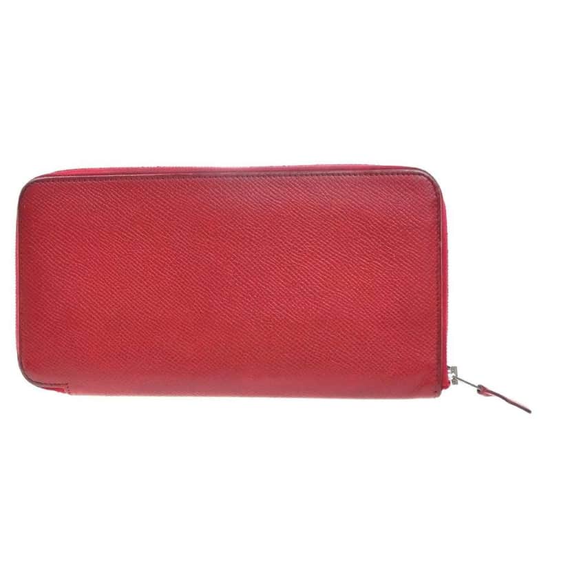 Hermès Azap Zip Around Wallet Red Leather Good condition - Front View