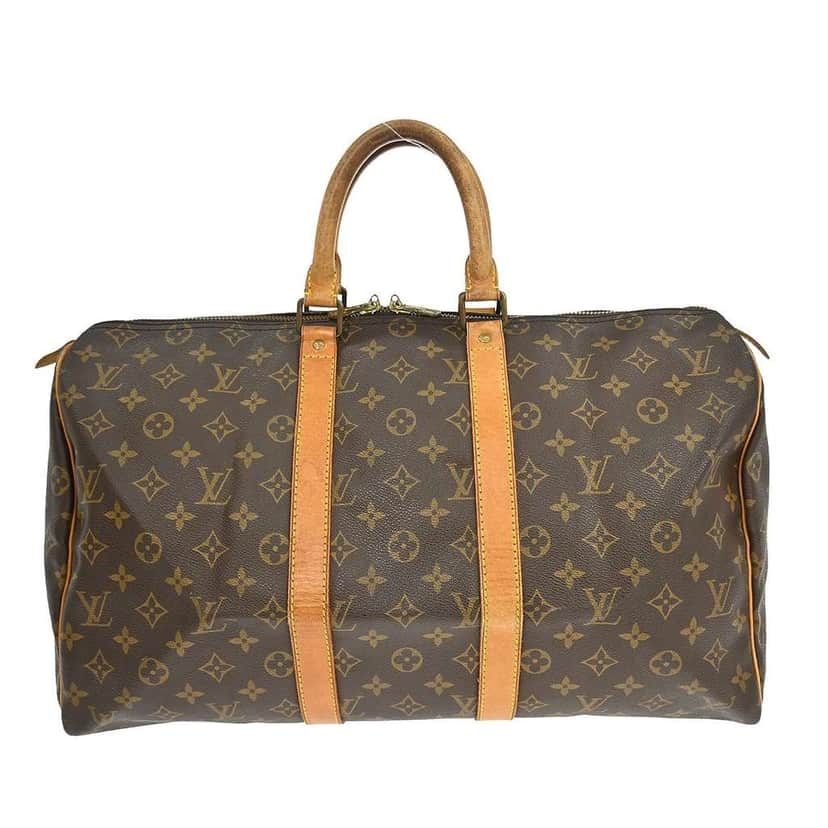 Louis Vuitton Keepall Bag Brown Canvas Fair condition - Front View