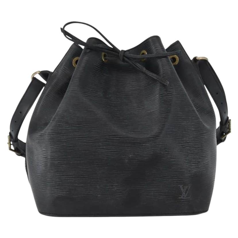 Louis Vuitton Petit Noe Handbag Black Leather Fair condition - Front View
