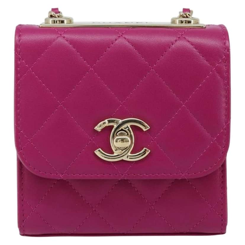 Chanel Trendy CC Clutch with Chain Purple Leather Very good condition - Front View