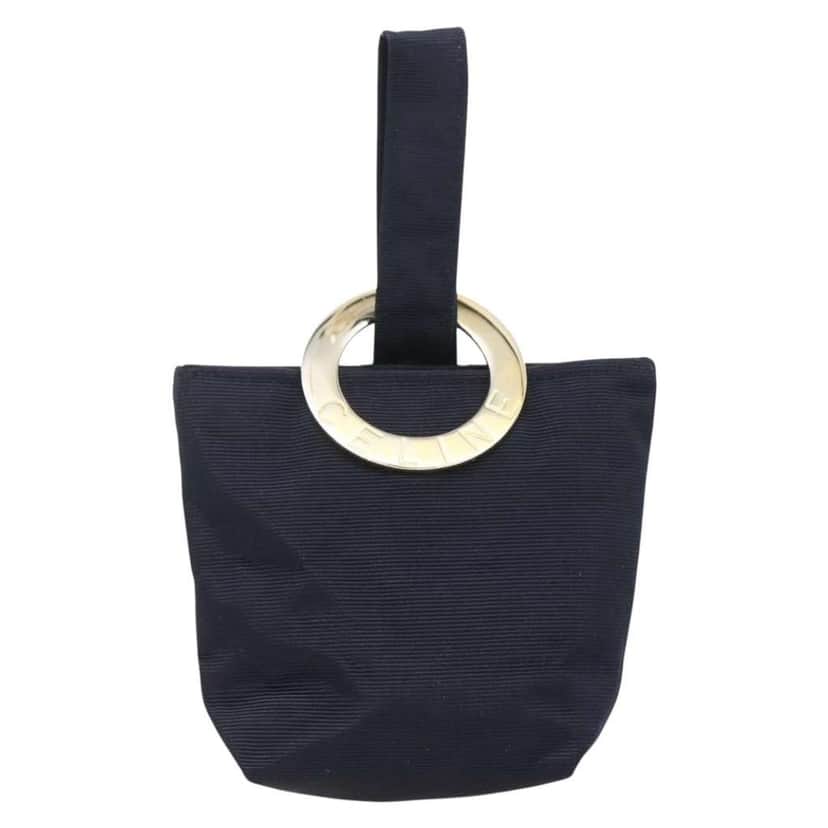 Celine Circle Logo Pouch Navy Good condition - Front View