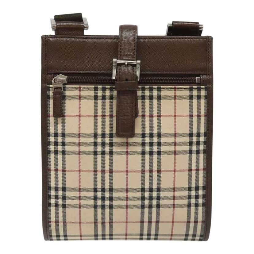 Burberry Nova check Shoulder bag Beige Canvas Good condition - Front View