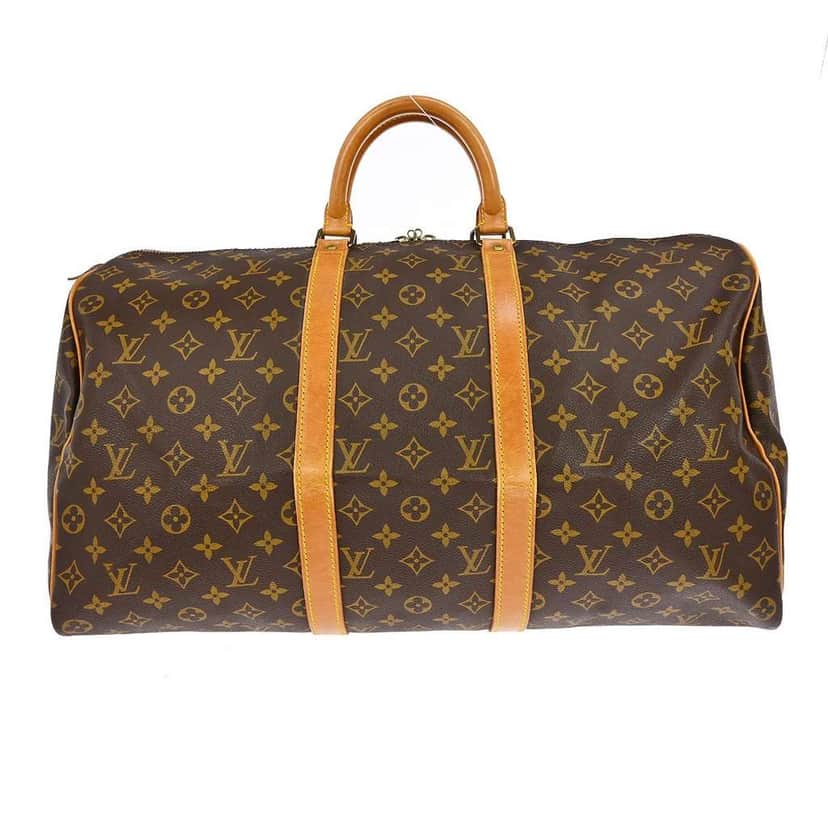Louis Vuitton Keepall Bag Brown Canvas Good condition - Front View