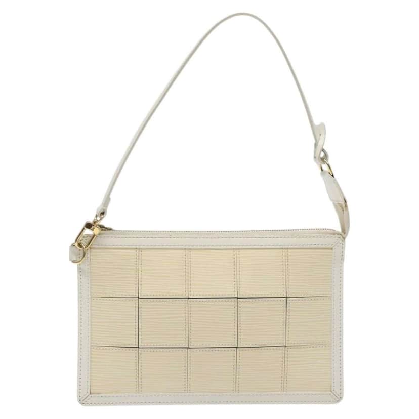 Louis Vuitton Delmonico Pochette Beige Leather Good condition - Front View