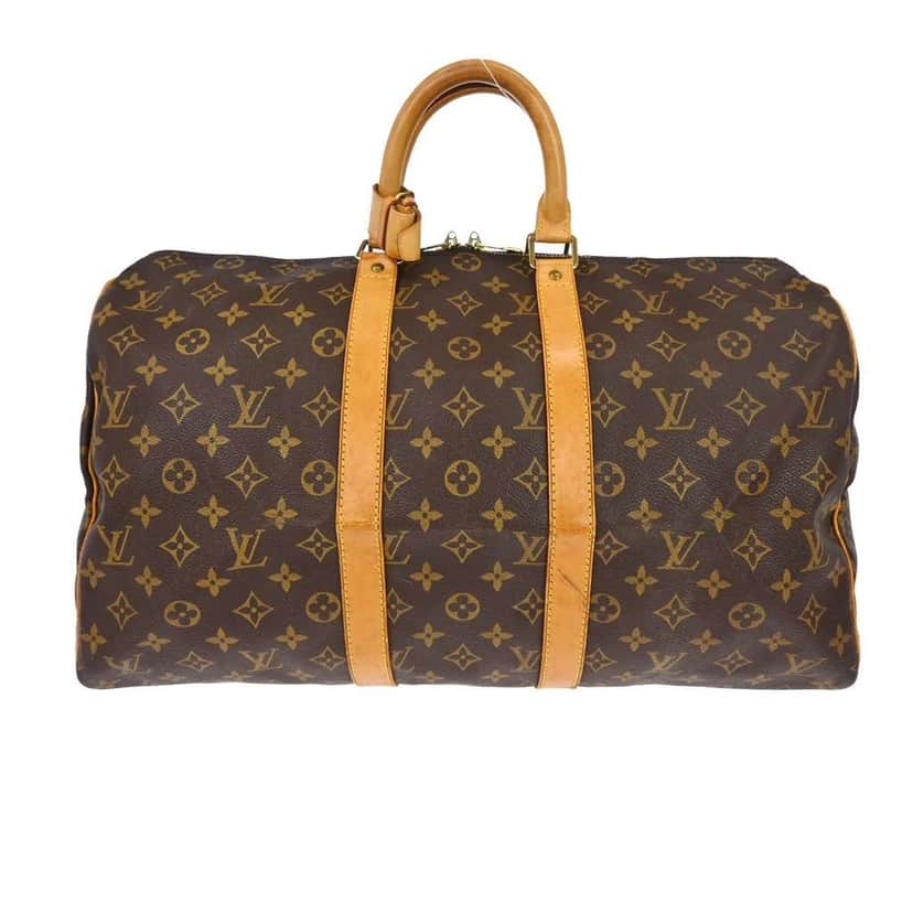 Louis Vuitton Keepall Bag Brown Canvas Fair condition - Front View