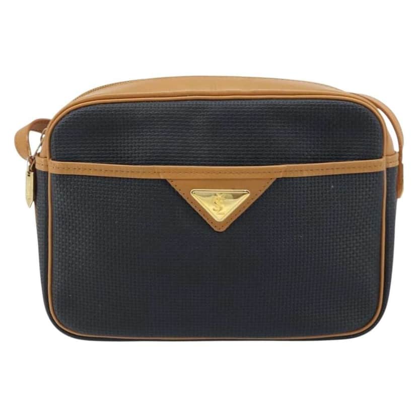 Saint Laurent Vintage Shoulder Bag Navy Canvas Good condition - Front View