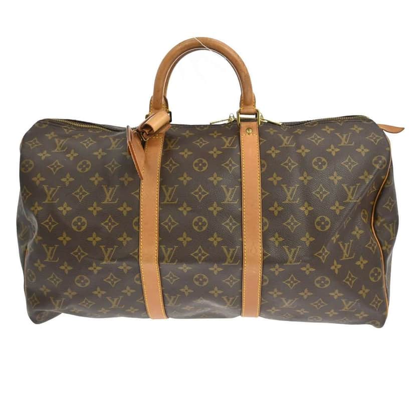 Louis Vuitton Keepall Bag Brown Canvas Fair condition - Front View