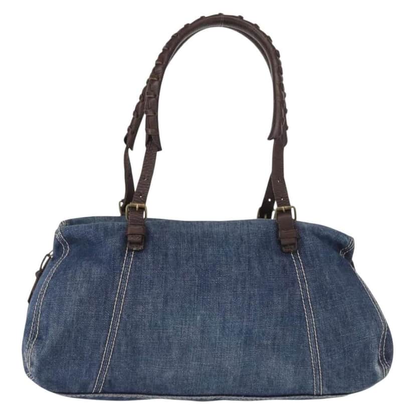 Miu Miu Shoulder Bag Blue Canvas Good condition - Front View