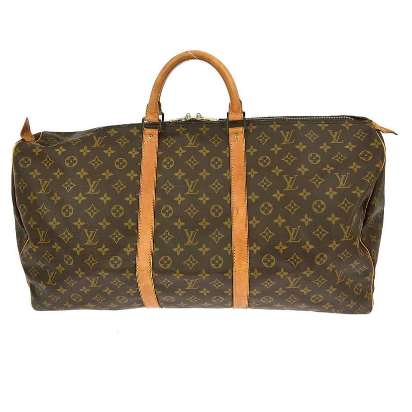 Louis Vuitton Keepall Bag Brown Canvas Good condition - Front View