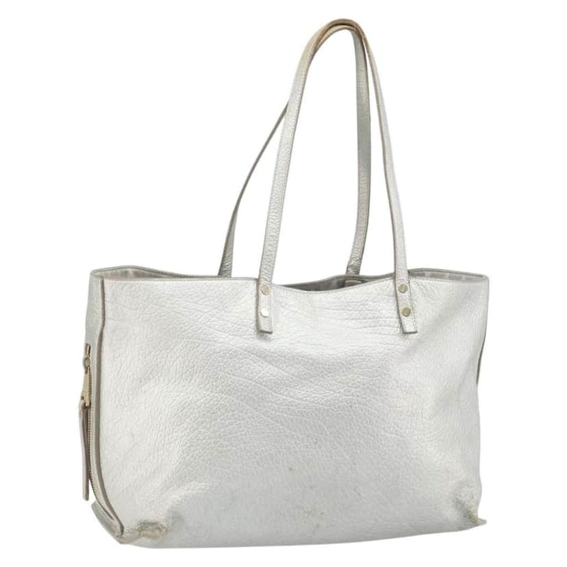 Chloe Dilan Tote Silver Leather Fair condition - Front View