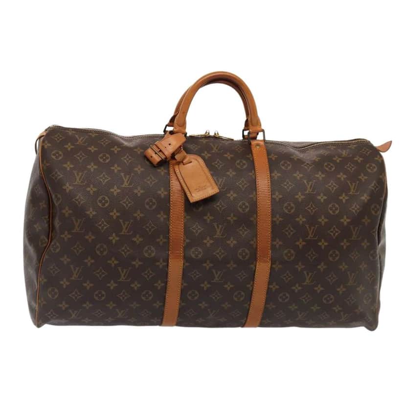 Louis Vuitton Keepall Bag Brown Canvas Fair condition - Front View