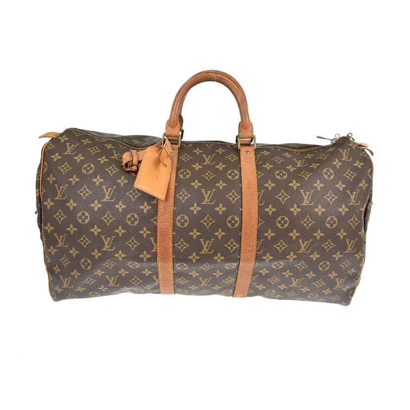 Louis Vuitton Keepall Bag Brown Canvas Fair condition - Front View