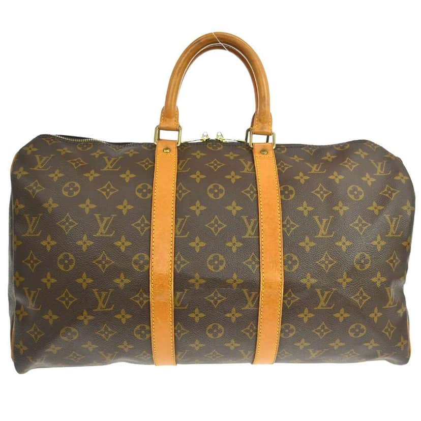 Louis Vuitton Keepall Bag Brown Canvas Fair condition - Front View