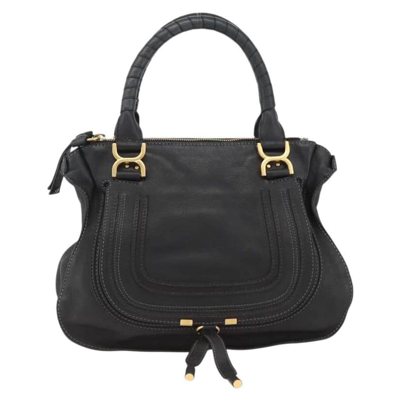 Chloe Marcie Top Handle Bag Black Leather Good condition - Front View