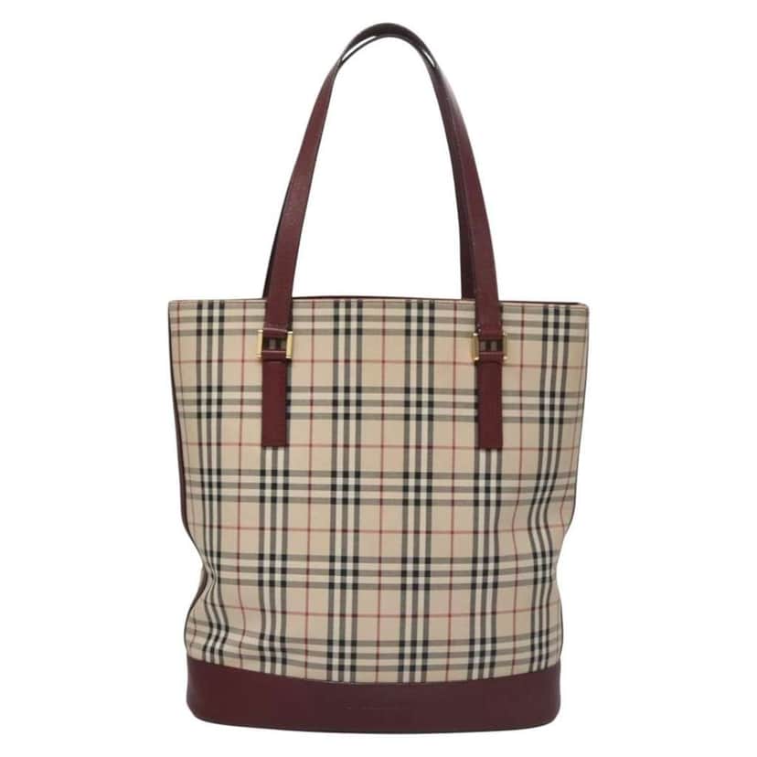 Burberry Nova Check Tote Beige Canvas Good condition - Front View