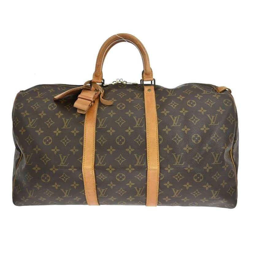 Louis Vuitton Keepall Bag Brown Leather Fair condition - Front View