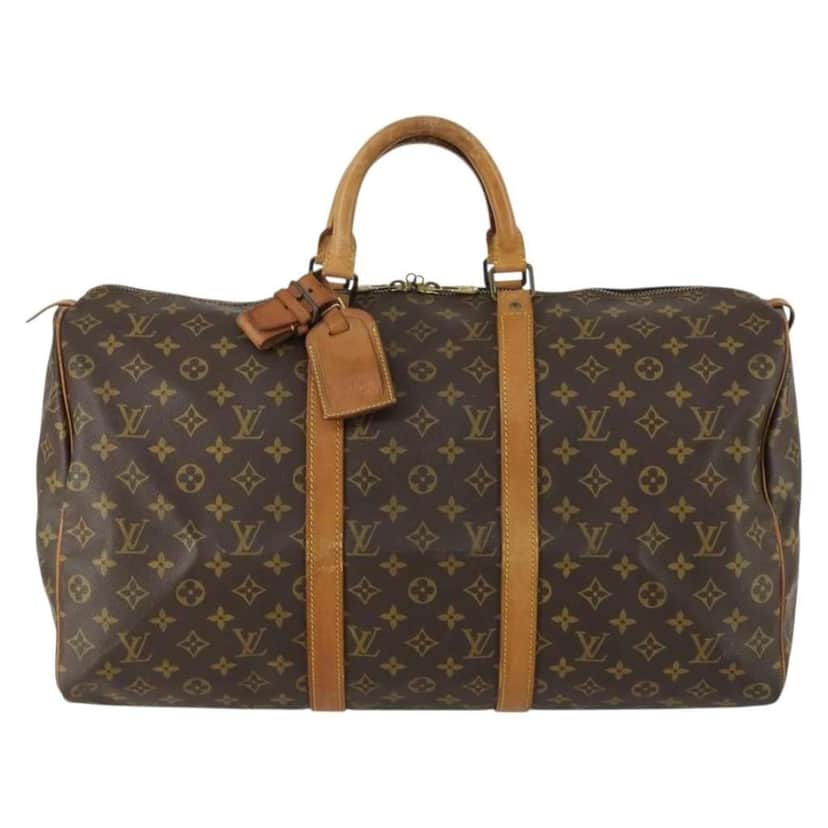 Louis Vuitton Keepall Bag Brown Canvas Fair condition - Front View
