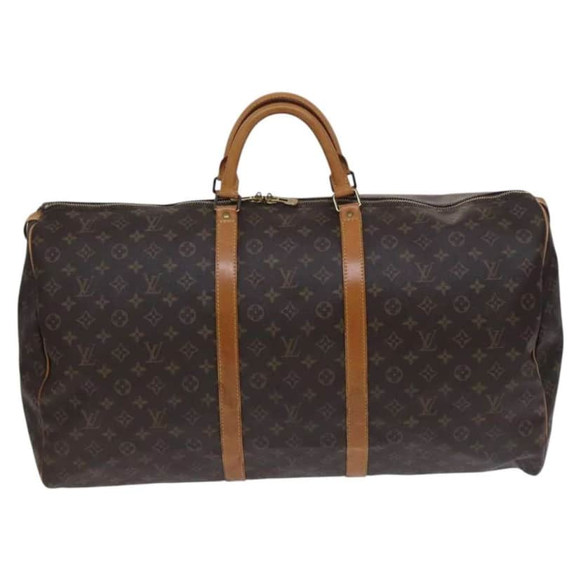 Louis Vuitton Keepall Bag Brown Canvas Fair condition - Front View