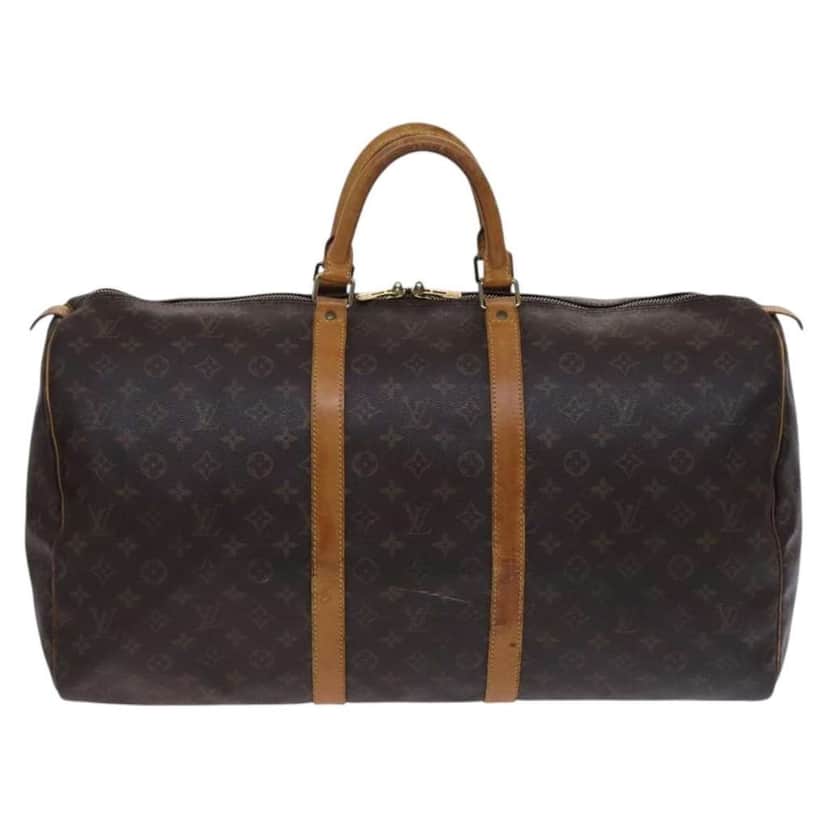 Louis Vuitton Keepall Bag Brown Canvas Fair condition - Front View