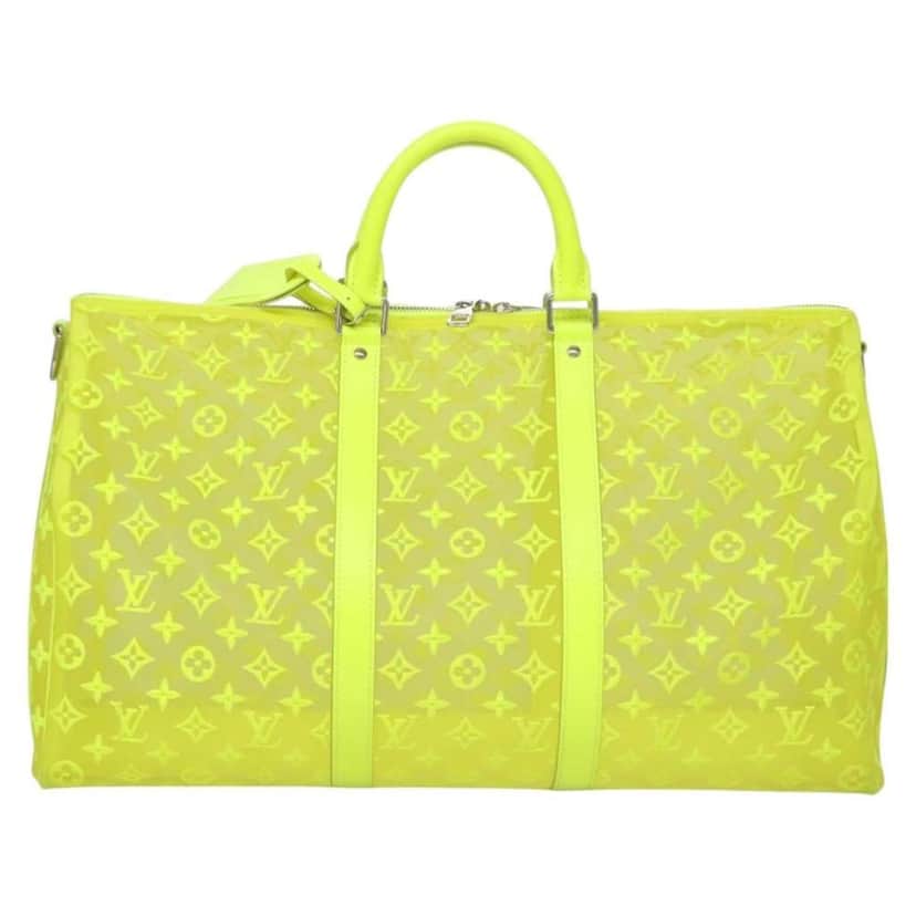 Louis Vuitton Keepall Bandouliere Bag Yellow Canvas Good condition - Front View
