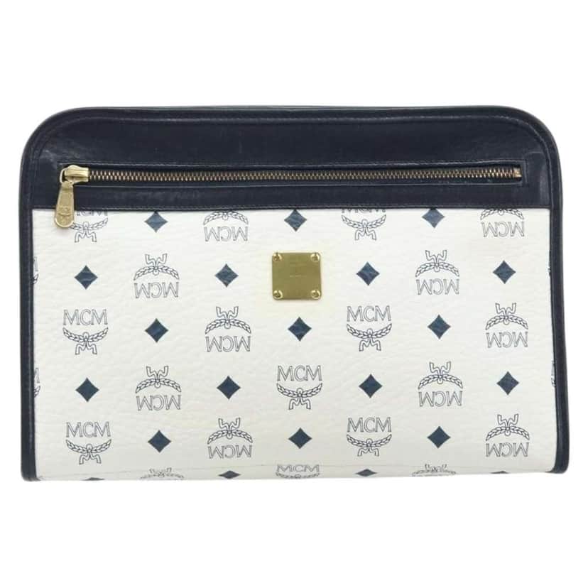 Mcm Visetos pouch White Canvas Good condition - Front View