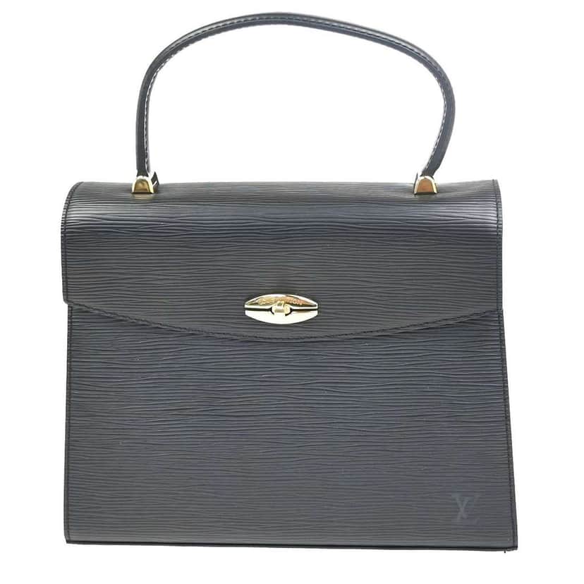 Louis Vuitton Malesherbes Handbag Black Leather Good condition - Front View