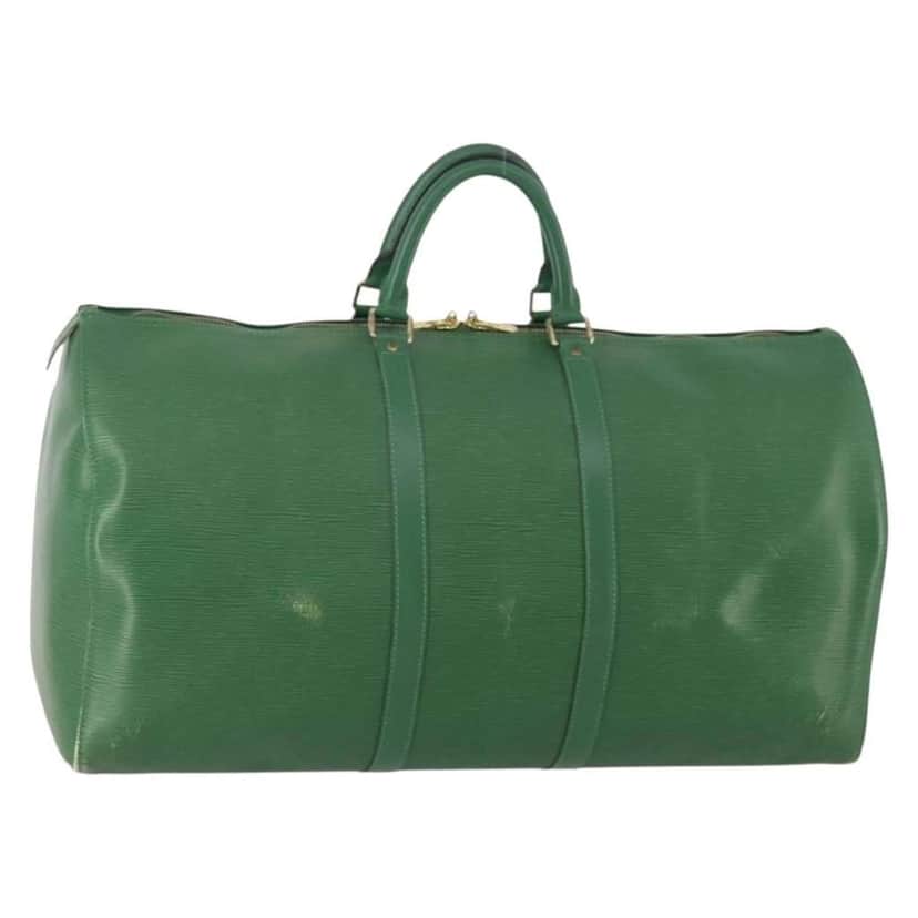 Louis Vuitton Keepall Bag Green Leather Fair condition - Front View