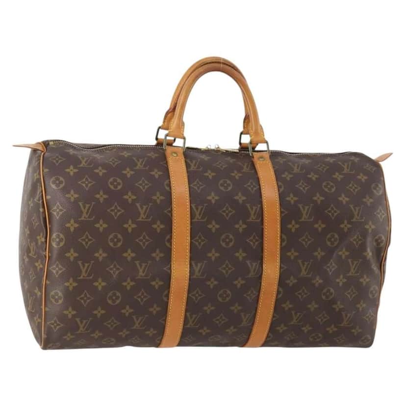 Louis Vuitton Keepall Bag Brown Canvas Good condition - Front View