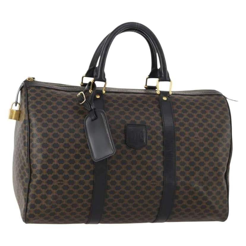 Celine Vintage Duffle Bag Black Canvas Good condition - Front View