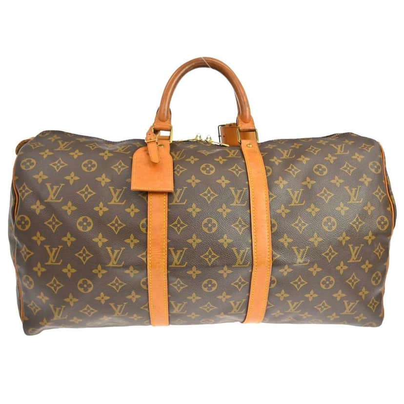 Louis Vuitton Keepall Bag Brown Canvas Good condition - Front View