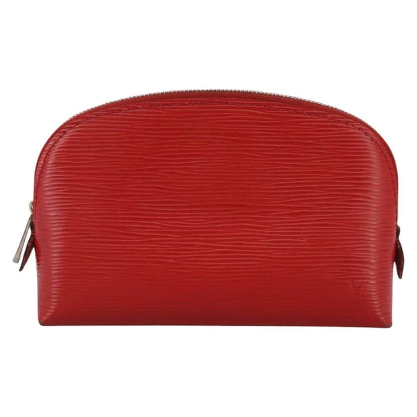 Louis Vuitton Cosmetic Pouch Red Leather Fair condition - Front View