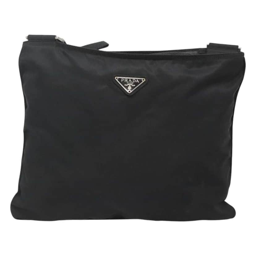 Prada Flat Messenger Bag Black Fair condition - Front View