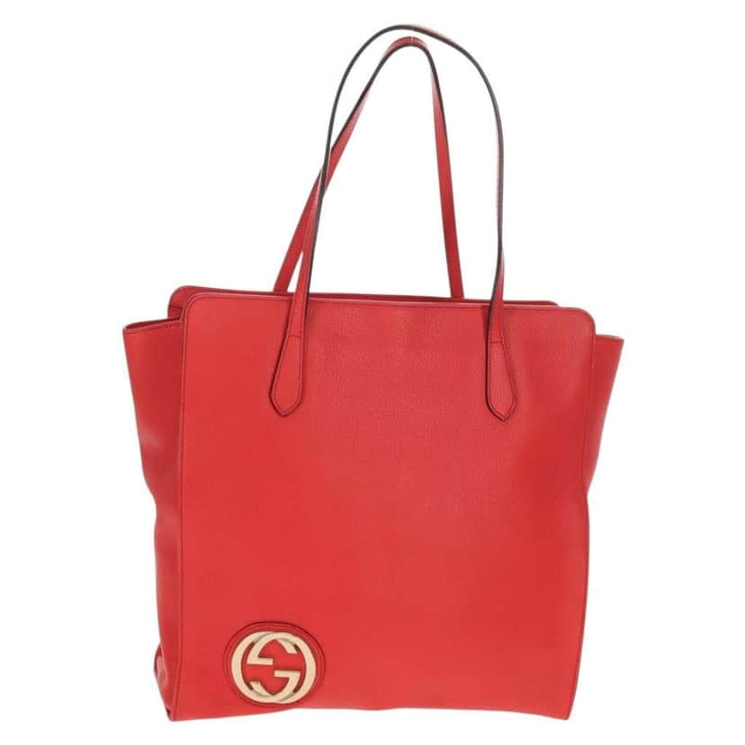 Gucci Grand Prix Interlocking GG Tote Red Leather Good condition - Front View