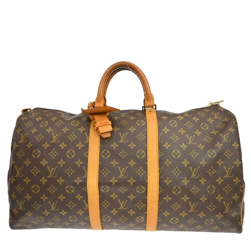 Louis Vuitton Keepall Bag Brown Canvas Good condition - Front View