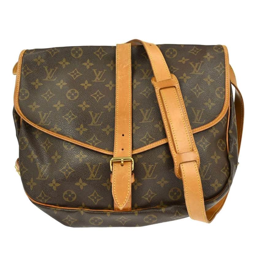 Louis Vuitton Saumur Handbag Brown Canvas Good condition - Front View